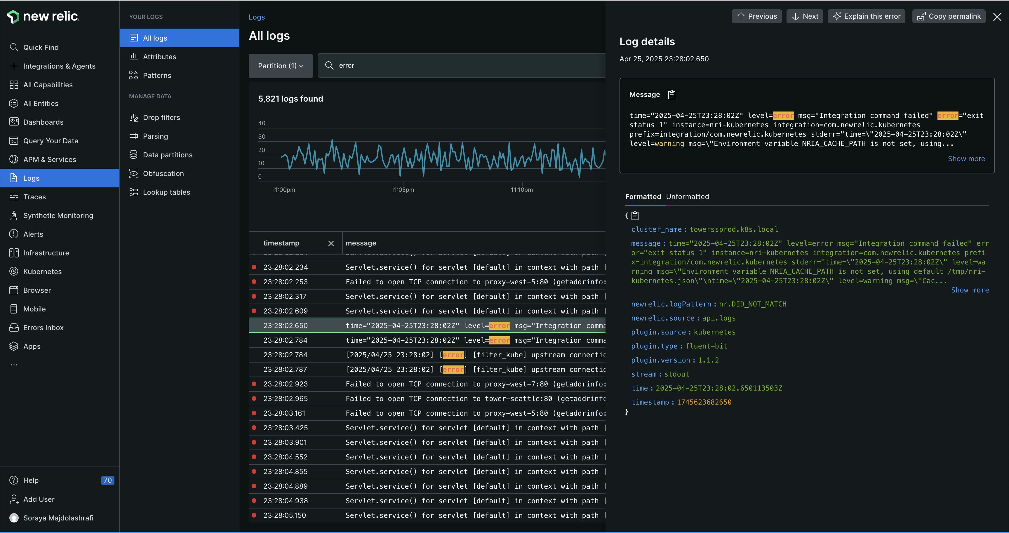 Celestia analytics dashboard interface screenshot
